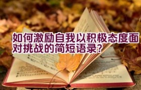 如何激励自我以积极态度面对挑战的简短语录？