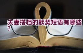 夫妻搭档的默契短语有哪些？