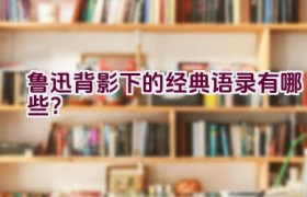 鲁迅背影下的经典语录有哪些？