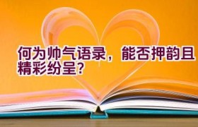 何为帅气语录，能否押韵且精彩纷呈？