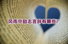 风雨中励志言辞有哪些？