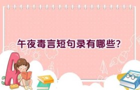 午夜毒言短句录有哪些？