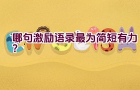 哪句激励语录最为简短有力？