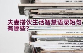 “夫妻搭伙生活智慧语录短句有哪些？”