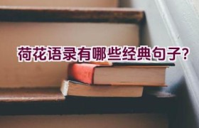 荷花语录有哪些经典句子？