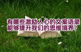 有哪些激励人心的文案语录能够提升我们的思维境界？