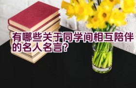 有哪些关于同学间相互陪伴的名人名言？
