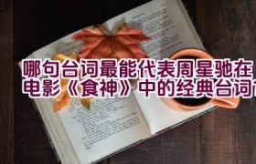 哪句台词最能代表周星驰在电影《食神》中的经典台词？