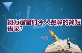 何为追星时令人费解的简短语录？