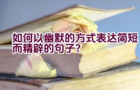 如何以幽默的方式表达简短而精辟的句子？