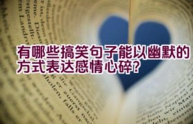 有哪些搞笑句子能以幽默的方式表达感情心碎？