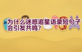 为什么迷惑追星语录短句子会引发共鸣？