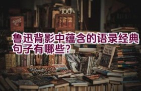 鲁迅背影中蕴含的语录经典句子有哪些？