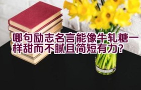 哪句励志名言能像牛轧糖一样甜而不腻且简短有力？