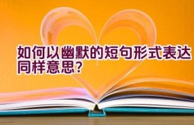 如何以幽默的短句形式表达同样意思？