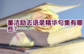 董洁励志语录精华句集有哪些？