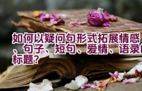 如何以疑问句形式拓展情感、句子、短句、爱情、语录的标题？