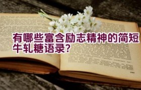 有哪些富含励志精神的简短牛轧糖语录？