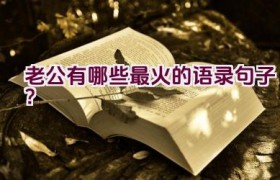 老公有哪些最火的语录句子？