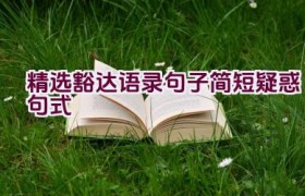 精选豁达语录句子简短疑惑句式