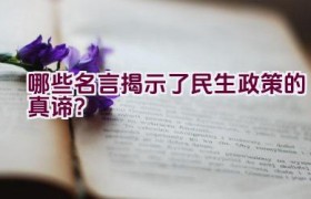哪些名言揭示了民生政策的真谛？