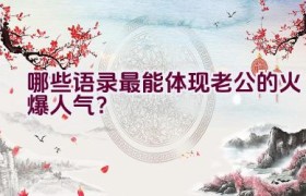 哪些语录最能体现老公的火爆人气？