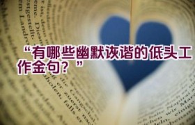 “有哪些幽默诙谐的低头工作金句？”