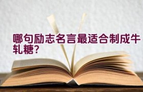 哪句励志名言最适合制成牛轧糖？