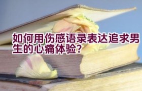如何用伤感语录表达追求男生的心痛体验？