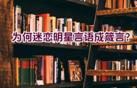 “为何迷恋明星言语成箴言？”
