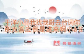 于洋小品我找我哥去台词 你别光答应倒是进来啊小品