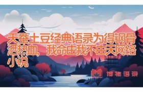 天蚕土豆经典语录_为得钢骨洒热血,我命由我不由天(网络小说)