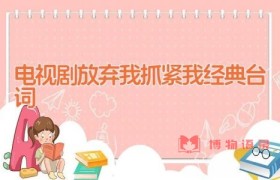 电视剧放弃我抓紧我经典台词