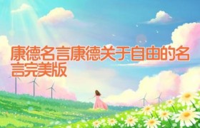 康德名言 康德关于自由的名言 完美版