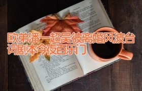 欧弟潘一超吴彼离婚风波台词剧本 今夜百乐门