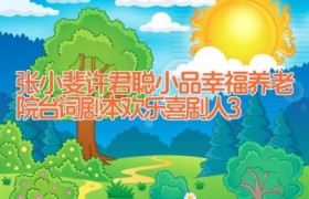 张小斐许君聪小品幸福养老院台词剧本 欢乐喜剧人3