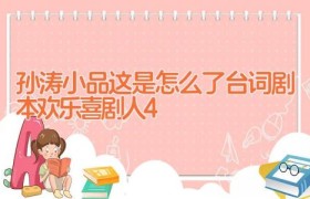 孙涛小品这是怎么了台词剧本 欢乐喜剧人4