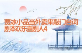 贾冰小品当外卖来敲门台词剧本欢乐喜剧人4