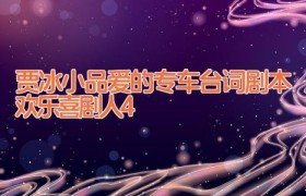 贾冰小品爱的专车台词剧本 欢乐喜剧人4