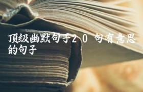 顶级幽默句子（20句有意思的句子）