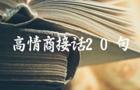 高情商接话20句