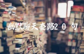 幽默聊天套路20句