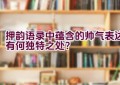 押韵语录中蕴含的帅气表达有何独特之处？
