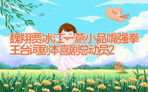 魏翔贾冰江一燕小品嘴强拳王台词剧本 喜剧总动员2