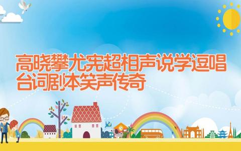 高晓攀尤宪超相声说学逗唱台词剧本 笑声传奇