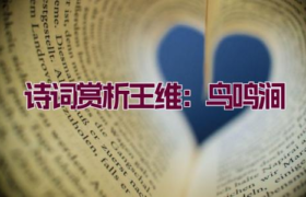 诗词赏析 | 王维：鸟鸣涧缩略图