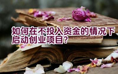 如何在不投入资金的情况下启动创业项目？插图