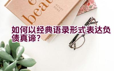 如何以经典语录形式表达负债真谛？插图
