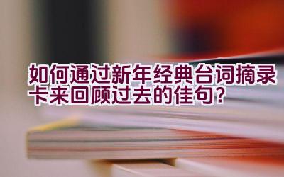 如何通过新年经典台词摘录卡来回顾过去的佳句？插图