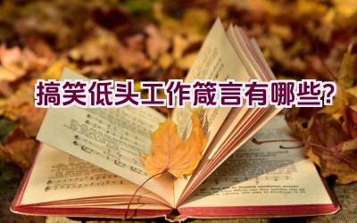 搞笑低头工作箴言有哪些？插图